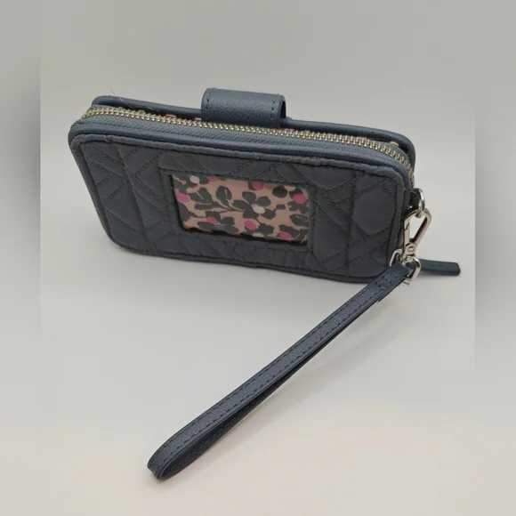 Vera Bradley RFID Smartphone Quilted Microfiber Wristlet Charcoal Gray - Picture 4 of 11